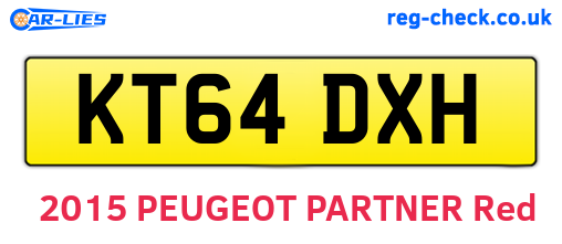 KT64DXH are the vehicle registration plates.