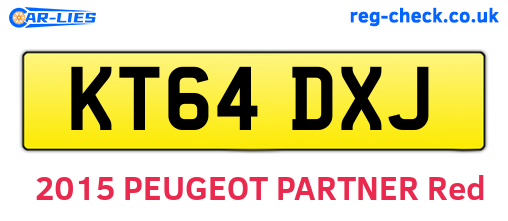 KT64DXJ are the vehicle registration plates.