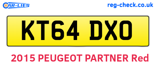KT64DXO are the vehicle registration plates.