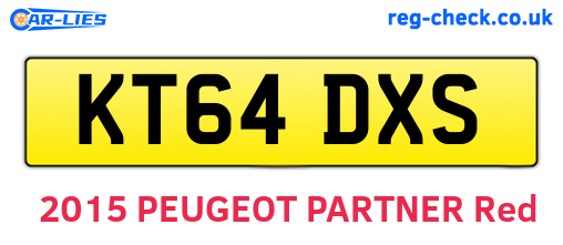 KT64DXS are the vehicle registration plates.
