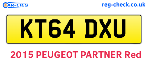 KT64DXU are the vehicle registration plates.