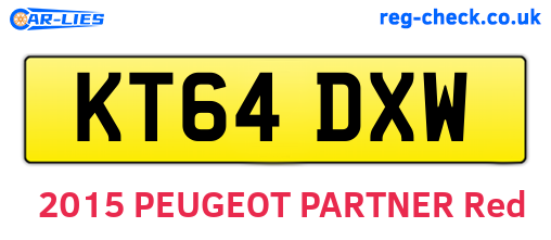 KT64DXW are the vehicle registration plates.