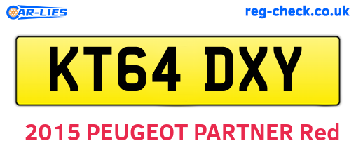 KT64DXY are the vehicle registration plates.