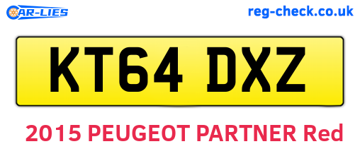 KT64DXZ are the vehicle registration plates.