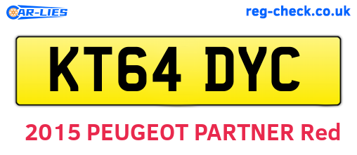 KT64DYC are the vehicle registration plates.