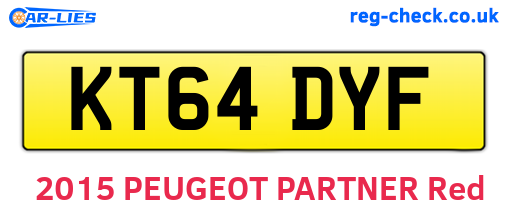 KT64DYF are the vehicle registration plates.