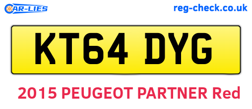 KT64DYG are the vehicle registration plates.