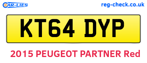 KT64DYP are the vehicle registration plates.