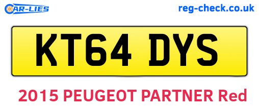 KT64DYS are the vehicle registration plates.