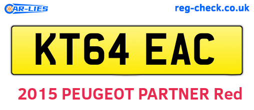 KT64EAC are the vehicle registration plates.