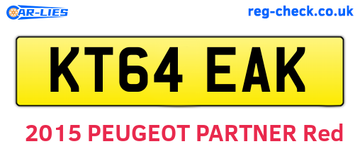 KT64EAK are the vehicle registration plates.