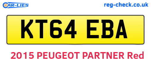 KT64EBA are the vehicle registration plates.