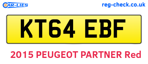 KT64EBF are the vehicle registration plates.