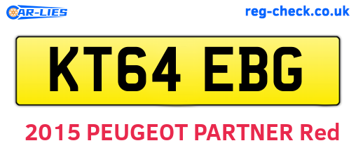 KT64EBG are the vehicle registration plates.