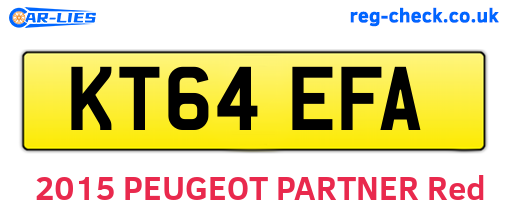 KT64EFA are the vehicle registration plates.