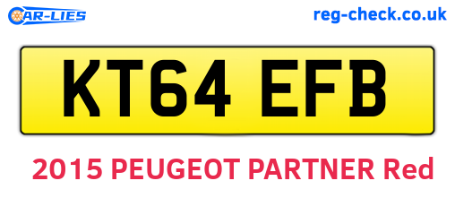 KT64EFB are the vehicle registration plates.