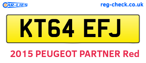 KT64EFJ are the vehicle registration plates.