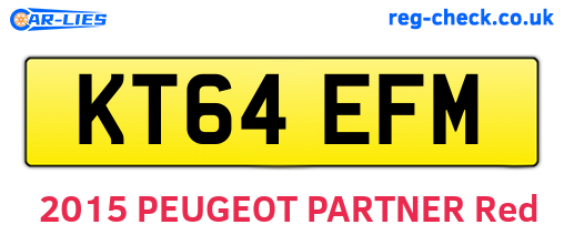 KT64EFM are the vehicle registration plates.