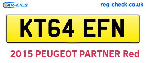 KT64EFN are the vehicle registration plates.