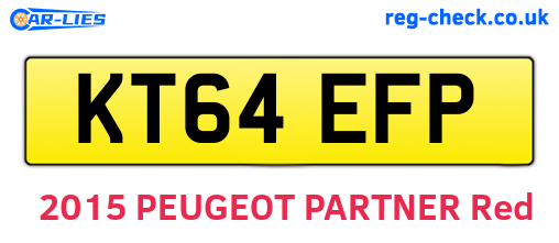 KT64EFP are the vehicle registration plates.