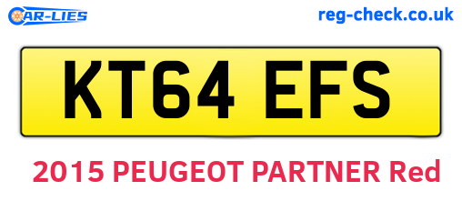 KT64EFS are the vehicle registration plates.