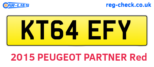 KT64EFY are the vehicle registration plates.