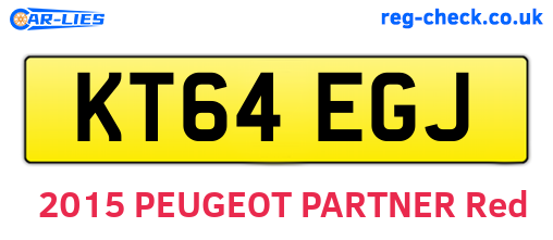 KT64EGJ are the vehicle registration plates.