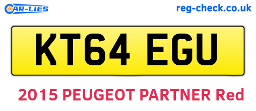 KT64EGU are the vehicle registration plates.
