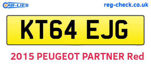 KT64EJG are the vehicle registration plates.