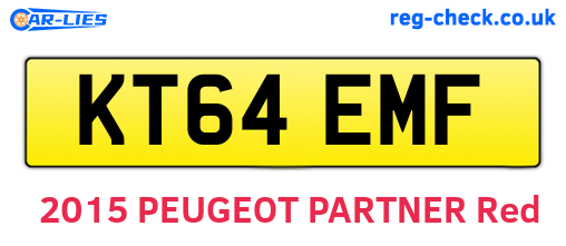 KT64EMF are the vehicle registration plates.