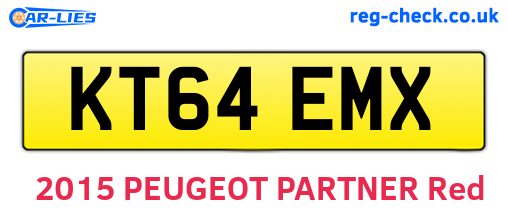 KT64EMX are the vehicle registration plates.