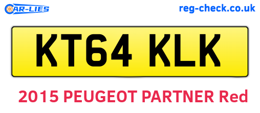 KT64KLK are the vehicle registration plates.