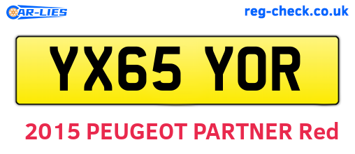 YX65YOR are the vehicle registration plates.