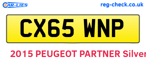 CX65WNP are the vehicle registration plates.