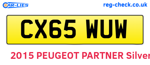 CX65WUW are the vehicle registration plates.