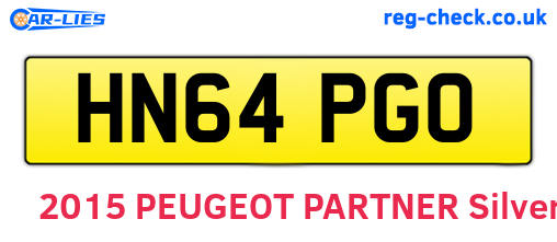 HN64PGO are the vehicle registration plates.