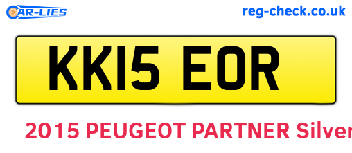 KK15EOR are the vehicle registration plates.
