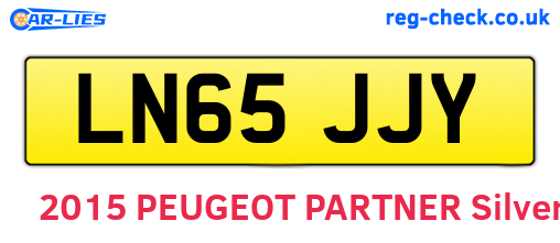 LN65JJY are the vehicle registration plates.