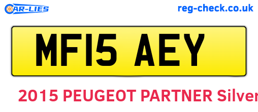 MF15AEY are the vehicle registration plates.