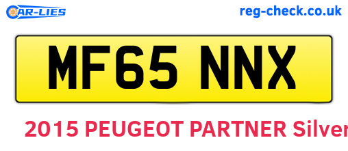 MF65NNX are the vehicle registration plates.