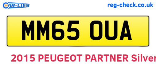 MM65OUA are the vehicle registration plates.