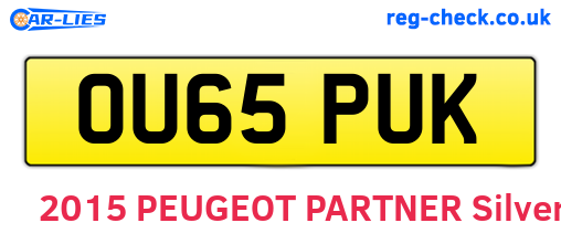 OU65PUK are the vehicle registration plates.