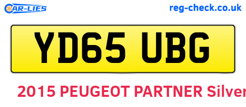 YD65UBG are the vehicle registration plates.