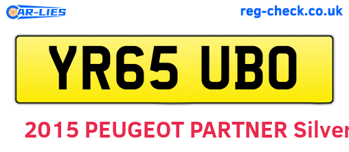 YR65UBO are the vehicle registration plates.