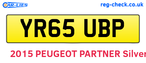 YR65UBP are the vehicle registration plates.