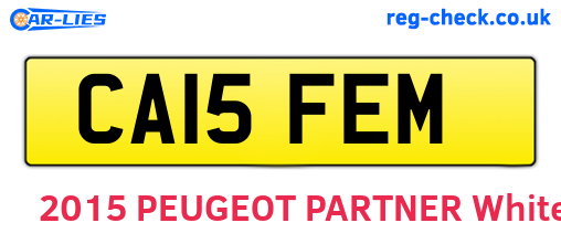 CA15FEM are the vehicle registration plates.