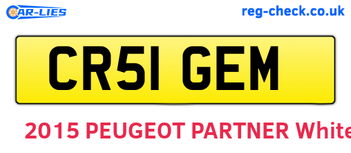 CR51GEM are the vehicle registration plates.
