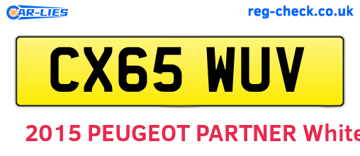 CX65WUV are the vehicle registration plates.
