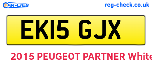 EK15GJX are the vehicle registration plates.