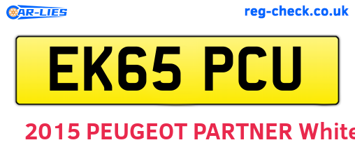 EK65PCU are the vehicle registration plates.
